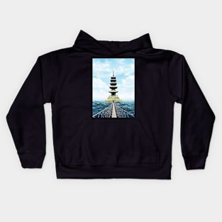 Tower beyond the ocean. Kids Hoodie